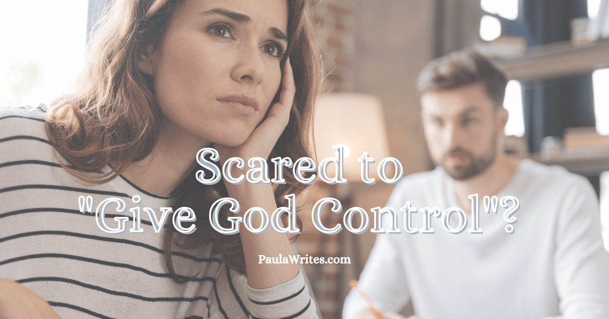 Woman looking scared to give God control of her love life